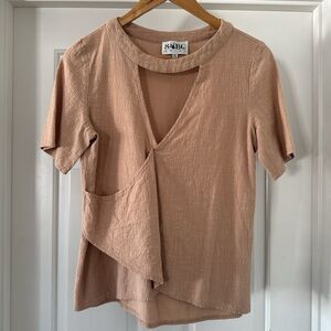 Women's Beige Asymmetrical Top